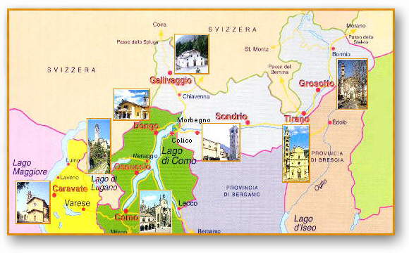 -DIOCESI DI COMO- Cartina Chiese Giubilari